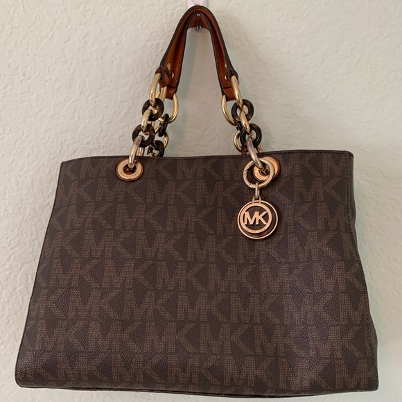 Michael Kors Handbags - Michael Kors Handbag Logo Print Signature Brown